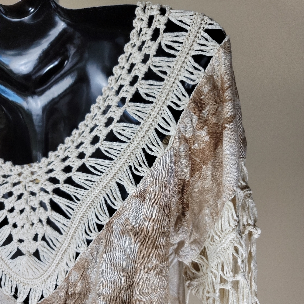 Tye-dye Crochet Fringed Top - Picture 2 of 11